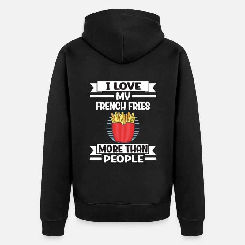 Frites amusantes Frites drôles - Veste à capuche bio Premium Unisexe - noir