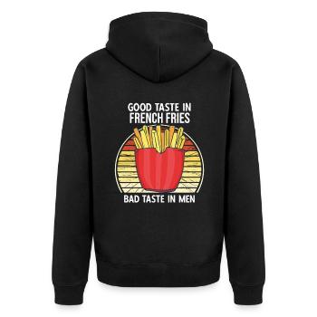 Frites amusantes Frites drôles - Veste à capuche bio Premium Unisexe - noir - Dos - Nico (187cm)