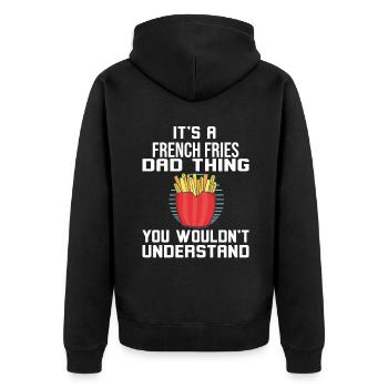 Frites amusantes Frites drôles - Veste à capuche bio Premium Unisexe - noir - Dos - Nico (187cm)