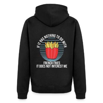 Funny Fries Funny French Fries - Unisex Premium Organic Zip Hoodie - black - Back - Nico (187cm)