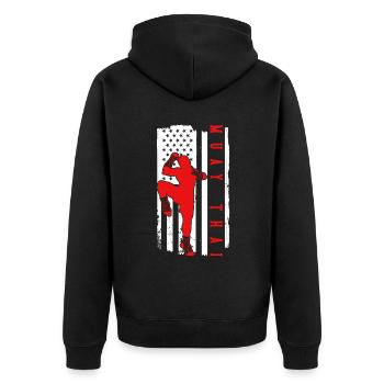 Muay Thai Boxing - Unisex Premium Bio Zip Hoodie - Schwarz - Hinten - Nico (187cm)