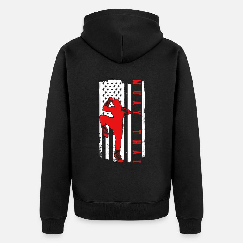 Muay Thai Boxe - Veste à capuche bio Premium Unisexe - noir