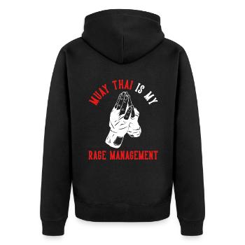 Muay Thai Boxe - Veste à capuche bio Premium Unisexe - noir - Dos - Nico (187cm)