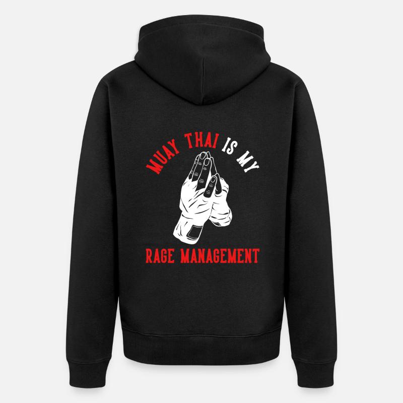 Muay Thai Boxing - Unisex Premium Bio Zip Hoodie - Schwarz