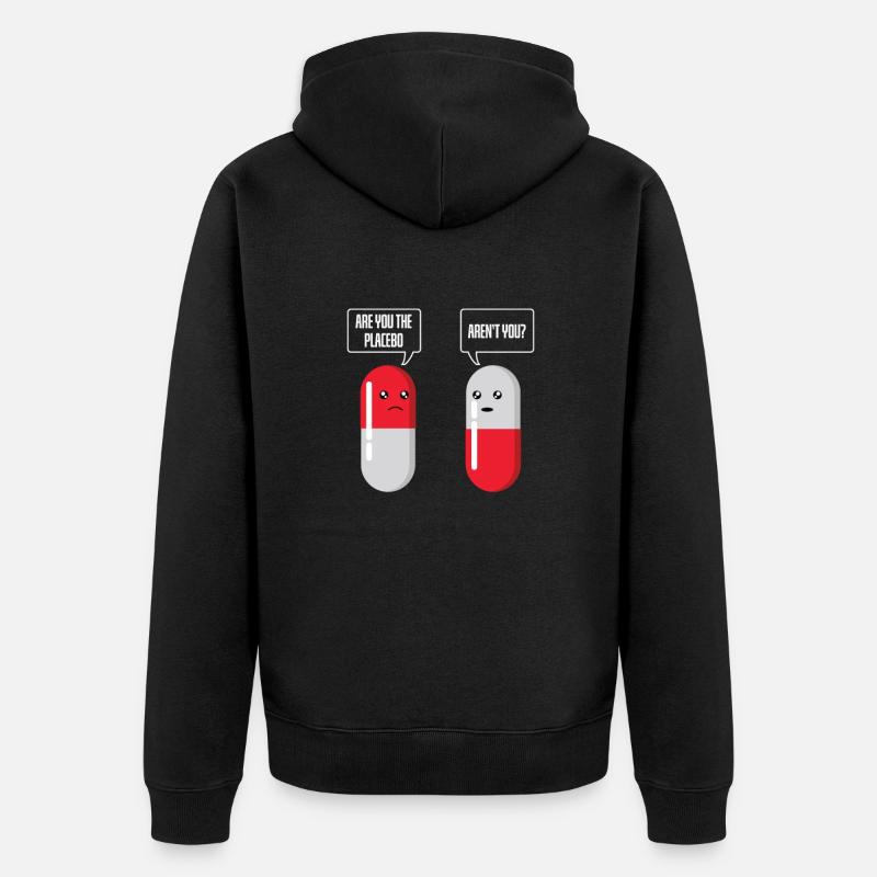Placeboeffekt verwirrt selbst Scheinmedikament - Unisex Premium Bio Zip Hoodie - Schwarz
