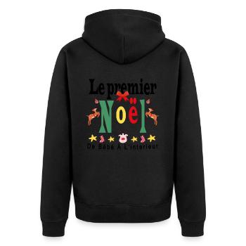 Le Premier Noël De Bébé À L’interieur Future Femme - Veste à capuche bio Premium Unisexe - noir - Dos - Nico (187cm)