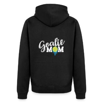 Goalie Mom Wasserball Ballsport Hobby - Unisex Premium Bio Zip Hoodie - Schwarz - Hinten - Nico (187cm)