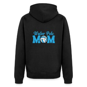 Water Polo Mom Wasserball Ballsport Hobby - Unisex Premium Bio Zip Hoodie - Schwarz - Hinten - Nico (187cm)
