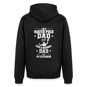 Water Polo Dad Is much cooler Wasserball - Unisex Premium Bio Zip Hoodie - Schwarz - Hinten - Nico (187cm)