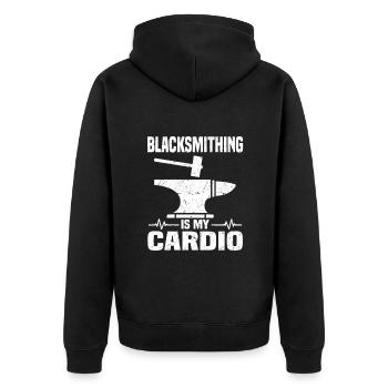 Cadeaux de forgeron | Forgeage d’enclume metalsmith - Veste à capuche bio Premium Unisexe - noir - Dos - Nico (187cm)