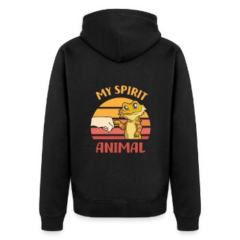 Bearded Dragon - Unisex Premium Organic Zip Hoodie - black - Back - Nico (187cm)
