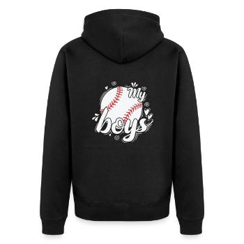 My Boys Baseball Team Ball Sports - Unisex Premium Organic Zip Hoodie - black - Back - Nico (187cm)