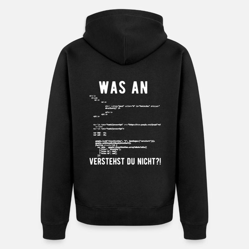 Informatik Informatiker Lustiges Programmierer - Unisex Premium Bio Zip Hoodie - Schwarz