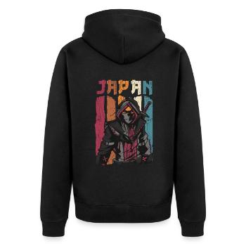 Japon Samouraï Ninja Warrior - Veste à capuche bio Premium Unisexe - noir - Dos - Nico (187cm)