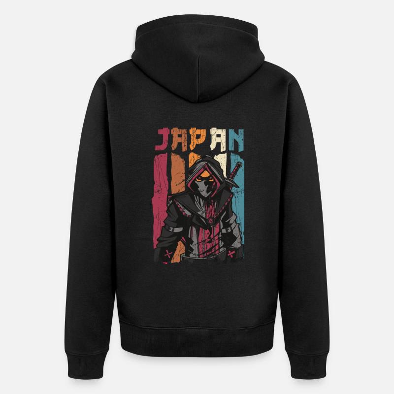 Japan Samurai Ninja Krieger - Unisex Premium Bio Zip Hoodie - Schwarz