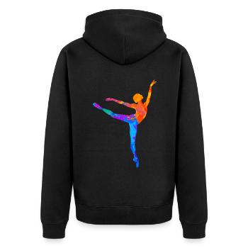 Tanzen Ballett Frauen Tänzer Tänzerin Silhouette - Unisex Premium Bio Zip Hoodie - Schwarz - Hinten - Nico (187cm)