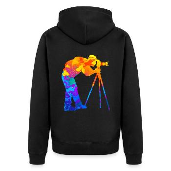 Photographer Photography Hobby Photographer Silhouette - Unisex Premium Organic Zip Hoodie - black - Back - Nico (187cm)