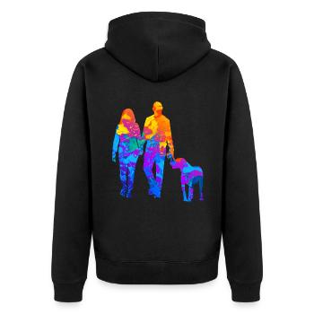 Propriétaire Chien Propriétaire Maîtresse Chien Promenade - Veste à capuche bio Premium Unisexe - noir - Dos - Nico (187cm)