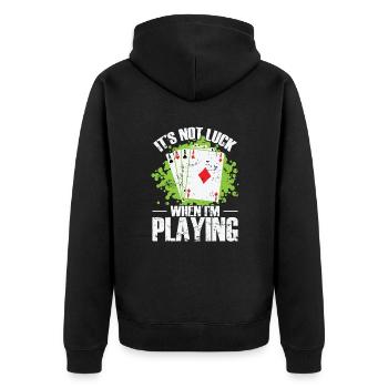 Ce n’est pas de la chance quand je joue au Skat Poker - Veste à capuche bio Premium Unisexe - noir - Dos - Nico (187cm)