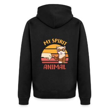 Les dictons furets | Animaux Animaux Iltis - Veste à capuche bio Premium Unisexe - noir - Dos - Nico (187cm)