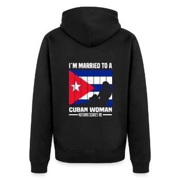 Cuba Épouse | Cadeaux du drapeau cubain cubain - Veste à capuche bio Premium Unisexe - noir - Dos - Nico (187cm)