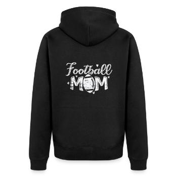 Football Mom Nationalsport Amerika Touchdown - Unisex Premium Bio Zip Hoodie - Schwarz - Hinten - Nico (187cm)