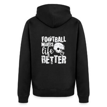 Le football rend la vie meilleure Amérique Sport - Veste à capuche bio Premium Unisexe - noir - Dos - Nico (187cm)