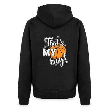 That's My Boy Basketball Amerika USA Fans - Unisex Premium Bio Zip Hoodie - Schwarz - Hinten - Nico (187cm)