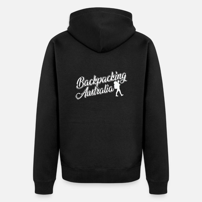 Backbacking Australia Experience Trip - Unisex Premium Organic Zip Hoodie - black