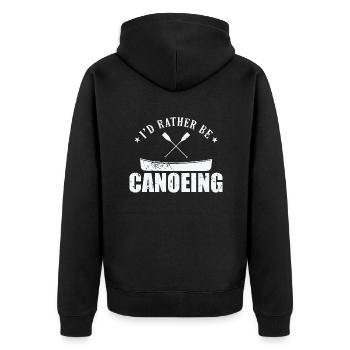 I'd rather be Canoeing Kayak Paddle Boat - Unisex Premium Organic Zip Hoodie - black - Back - Nico (187cm)