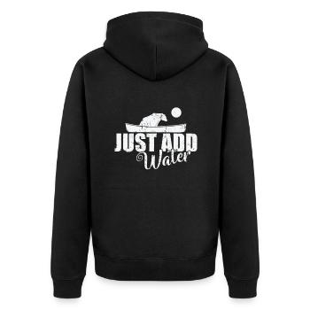 Just add Water Kayak Paddle Boat Canoeing - Unisex Premium Organic Zip Hoodie - black - Back - Nico (187cm)