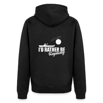 I'd rather be Kayaking Water Paddle Boat - Unisex Premium Organic Zip Hoodie - black - Back - Nico (187cm)