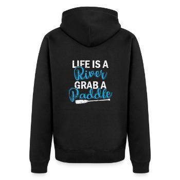 Life is a River grab a Paddle Kayak Boat - Unisex Premium Organic Zip Hoodie - black - Back - Nico (187cm)