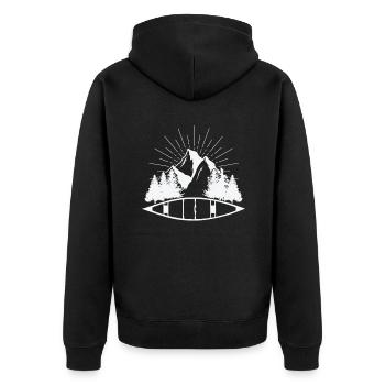 Kayak Canoeing Paddle Boat Water Sports - Unisex Premium Organic Zip Hoodie - black - Back - Nico (187cm)