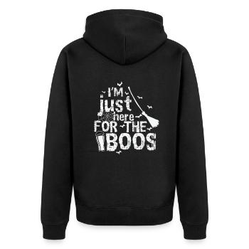 Je suis juste ici pour l’Halloween du Boo - Veste à capuche bio Premium Unisexe - noir - Dos - Nico (187cm)