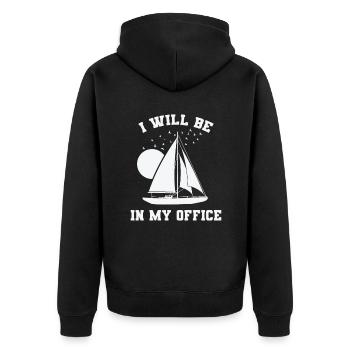 Je serai dans mon bureau Sailing Boat Sport - Veste à capuche bio Premium Unisexe - noir - Dos - Nico (187cm)