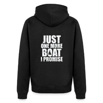 Just one more Boat I promise Sailing Boat - Unisex Premium Organic Zip Hoodie - black - Back - Nico (187cm)