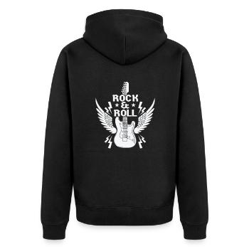 Rock n Roll Music Style Genre Guitar Rock Band - Unisex Premium Organic Zip Hoodie - black - Back - Nico (187cm)