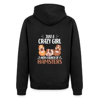 Hamster Liebhaber | Haustiere Nagetiere Geschenke - Unisex Premium Bio Zip Hoodie - Schwarz - Hinten - Nico (187cm)