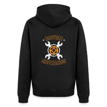 Bicycle Mechanic Mechatronics Technician Two-wheeler - Unisex Premium Organic Zip Hoodie - black - Back - Nico (187cm)
