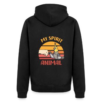 Nymphensittich Liebhaber | Haustier Vögel Geschenk - Unisex Premium Bio Zip Hoodie - Schwarz - Hinten - Nico (187cm)