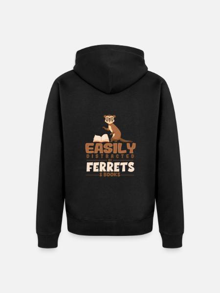 Ferret - Unisex Premium Organic Zip Hoodie - black