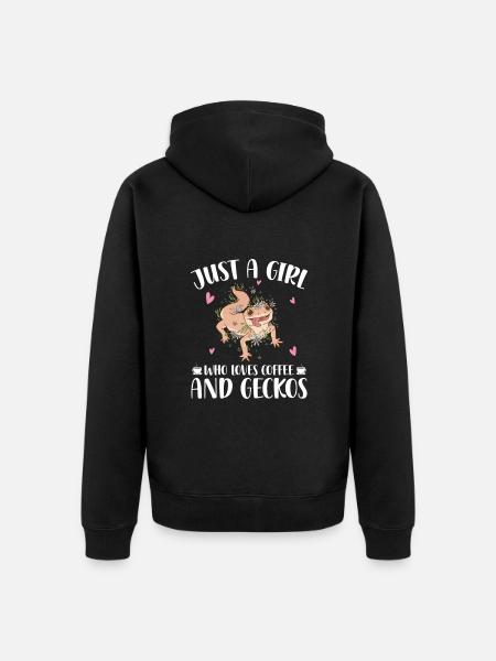 Gecko lovers - Unisex Premium Organic Zip Hoodie - black