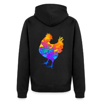 Chicken Chickens Chicken Keeper Chicken Breeder - Unisex Premium Organic Zip Hoodie - black - Back - Nico (187cm)