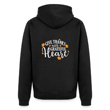 Remerciez avec Grateful Heart USA Holiday - Veste à capuche bio Premium Unisexe - noir - Dos - Nico (187cm)