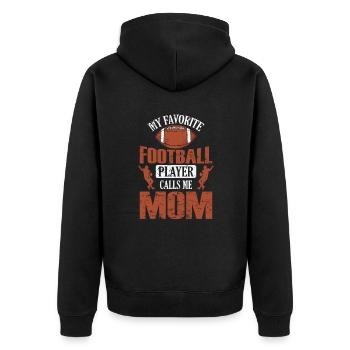 My Favorite Football Player call's me Mom - Unisex Premium Bio Zip Hoodie - Schwarz - Hinten - Nico (187cm)