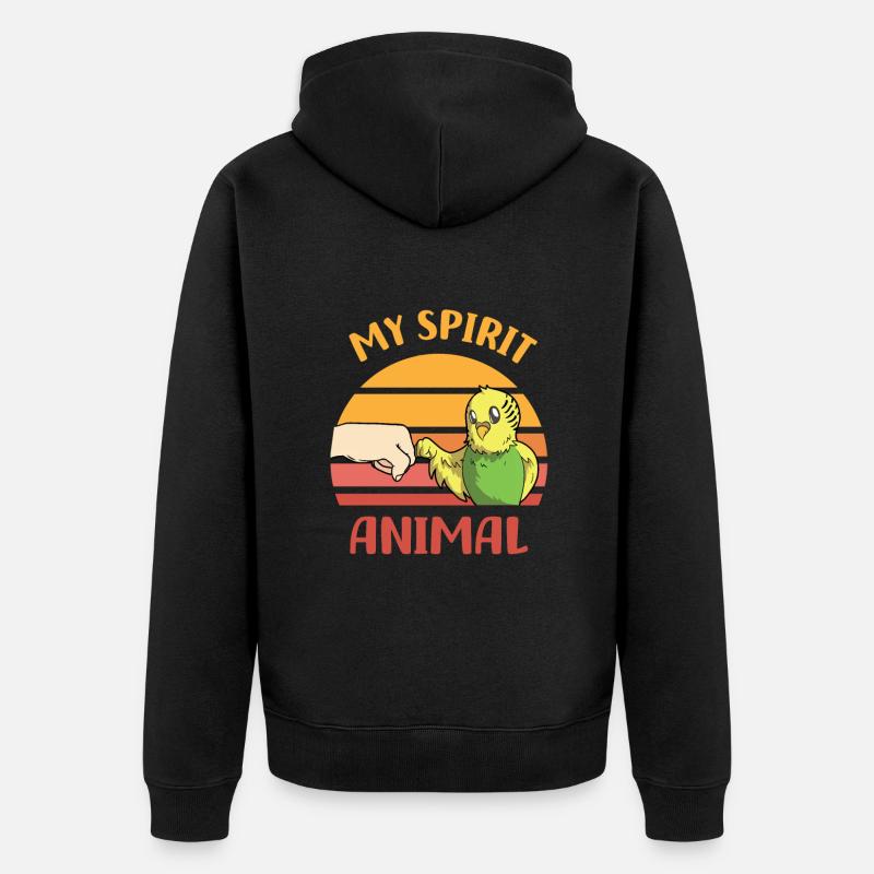 Perruche ondulée - Veste à capuche bio Premium Unisexe - noir