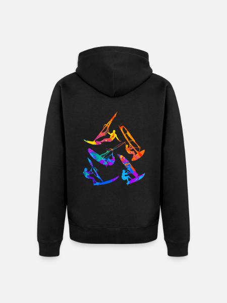 Windsurfen Windsurfer Windsurfing - Unisex Premium Organic Zip Hoodie - black