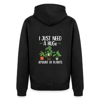 Zimmerpflanzen Liebhaber | Hobbygärtner Geschenke - Unisex Premium Bio Zip Hoodie - Schwarz - Hinten - Nico (187cm)