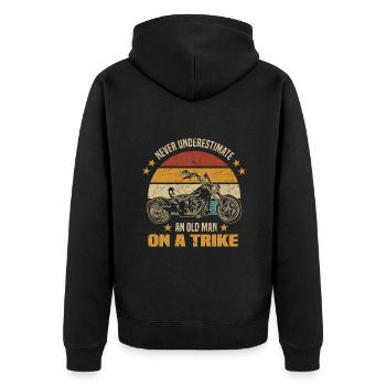 Trike - Unisex Premium Organic Zip Hoodie - black - Back - Nico (187cm)